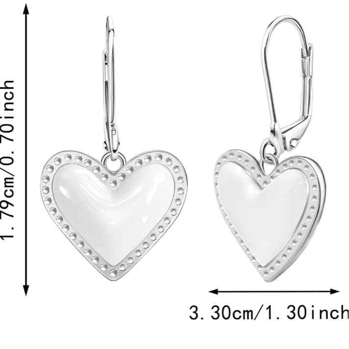 Dangle Earrings sterling Silver heart earrings Brand new - Thumbnail 6