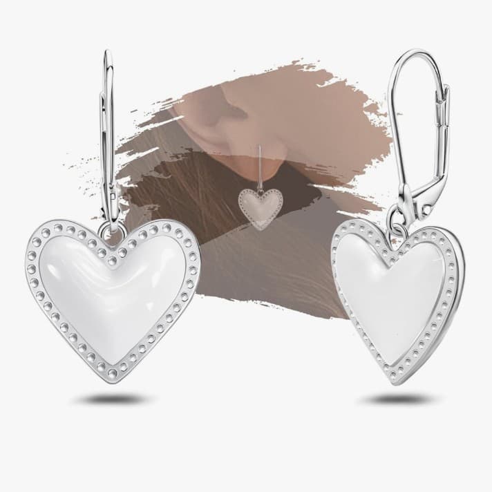 Dangle Earrings sterling Silver heart earrings Brand new - Image 1