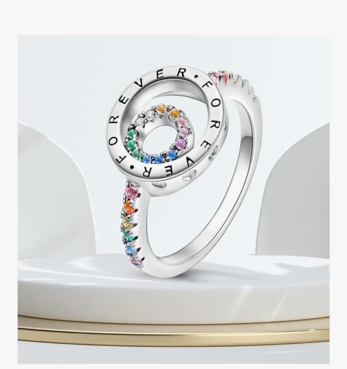 Sterling silver Forever colorful ring give yourself the perfect Valentine's gift - Thumbnail 2