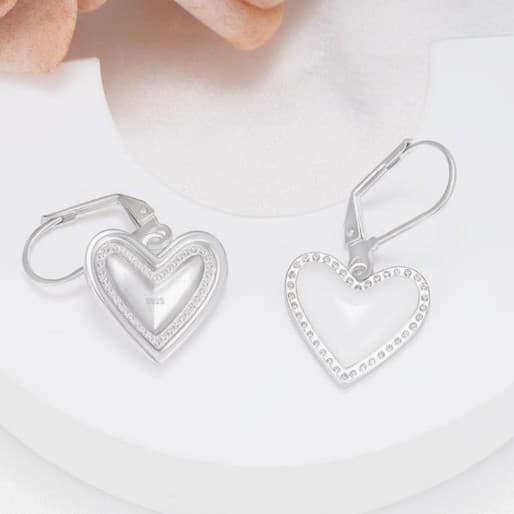 Dangle Earrings sterling Silver heart earrings Brand new - Thumbnail 2