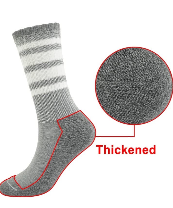 Striped Crew Socks Women - Retro Novelty Socks - Stretchy Casual Athletic Cotton - Thumbnail 4