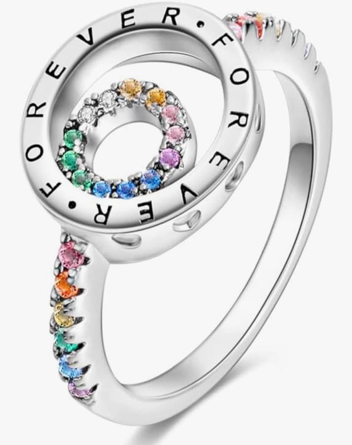 Sterling silver Forever colorful ring give yourself the perfect Valentine's gift - Image 1