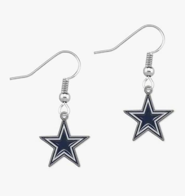 Dallas Cowboys Earrings with sterling silver 925 hooks - Image 1