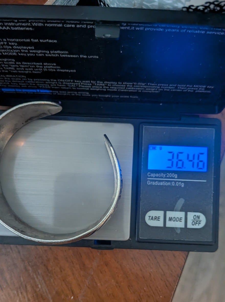 36.46g Pure 999 Fine Silver Chinese Fish & Lotus Cuff Wenyin Mark 纹银 Prosperity - Thumbnail 12