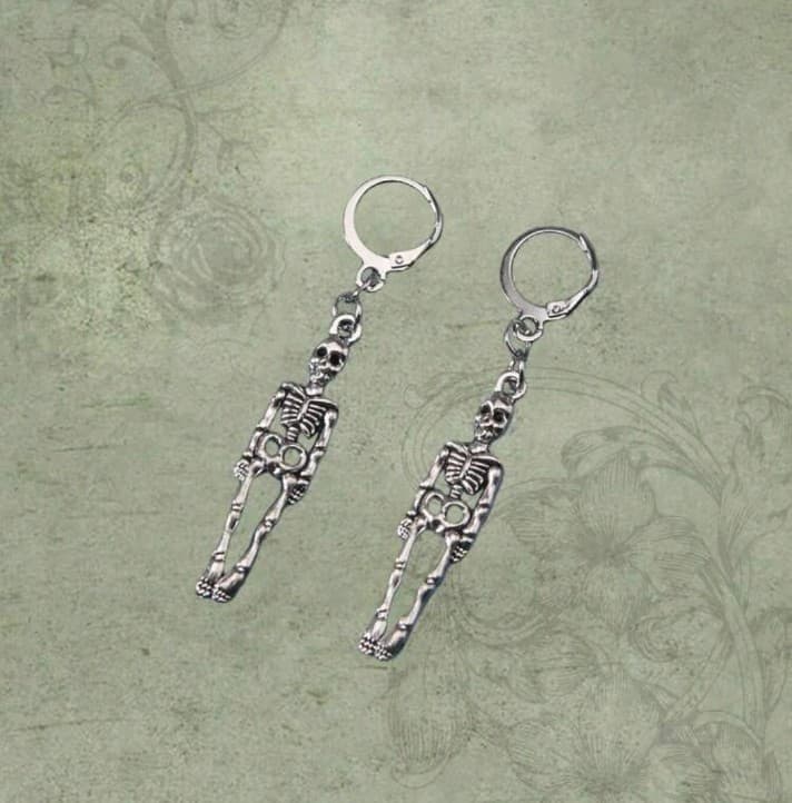 Hot topic Silver Skeleton Dangle Earrings - Thumbnail 2