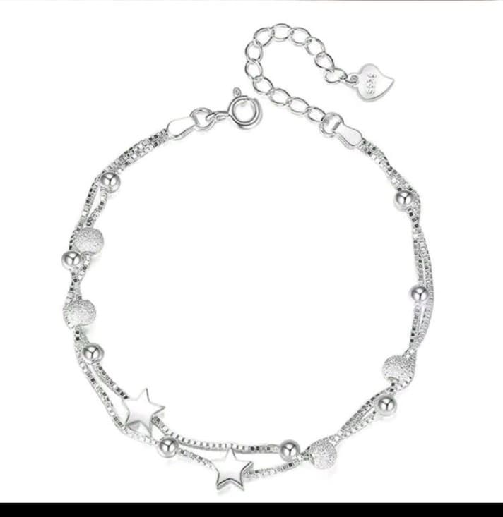 Shimmering Sterling Silver Star Bracelet