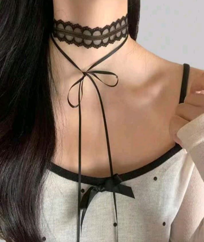 Hot topic Black Lace Choker Necklace - Image 1
