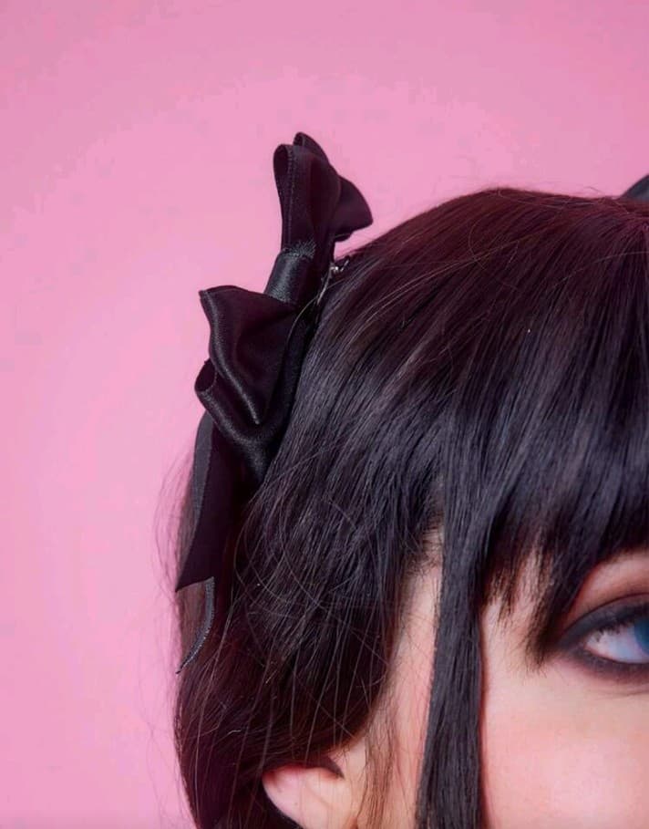 Hot topic Rave/Doll Black Satin Hair Bows - Thumbnail 4
