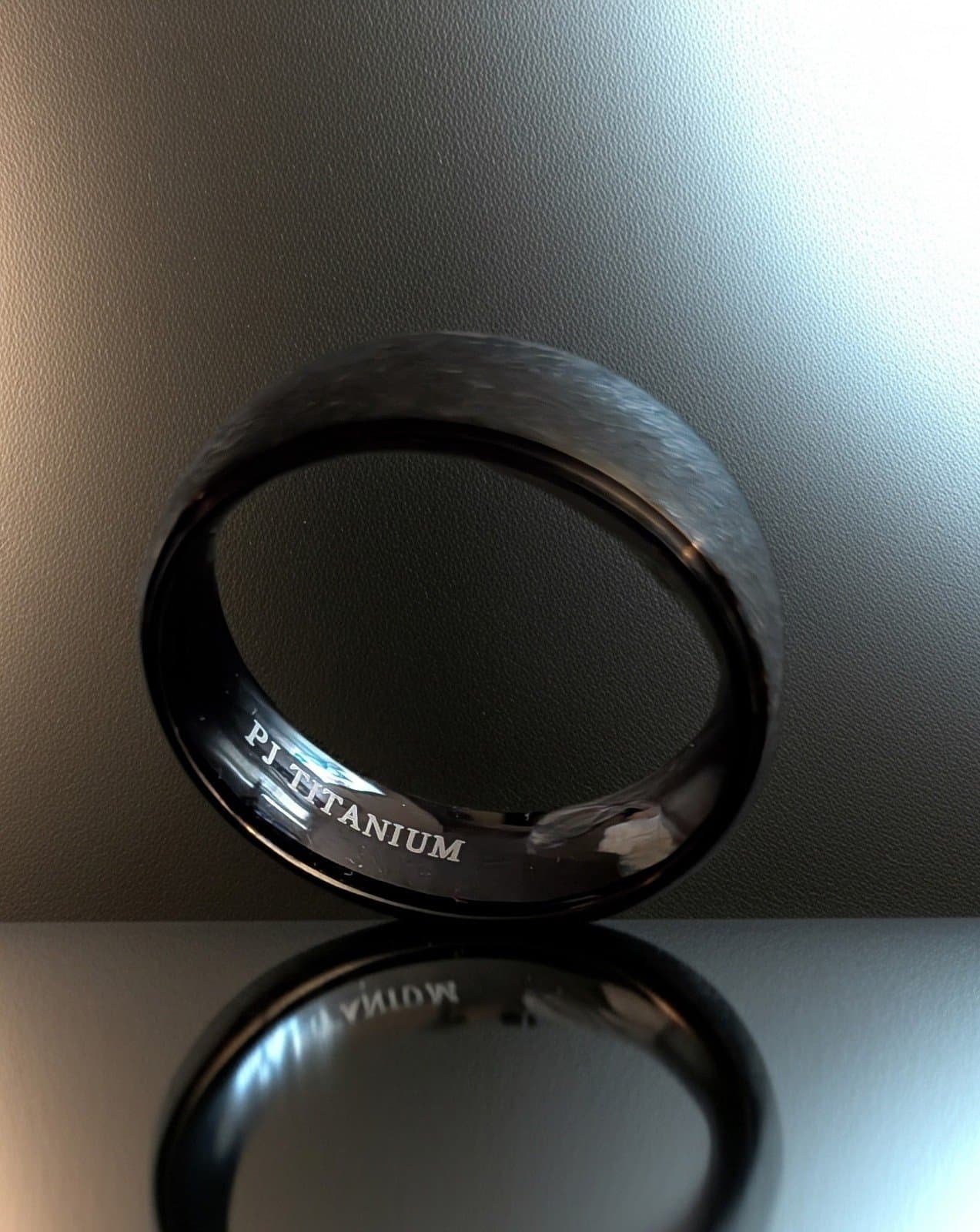 PJ titanium sandblasted men's size 11 and 1/2 black ring - Thumbnail 5