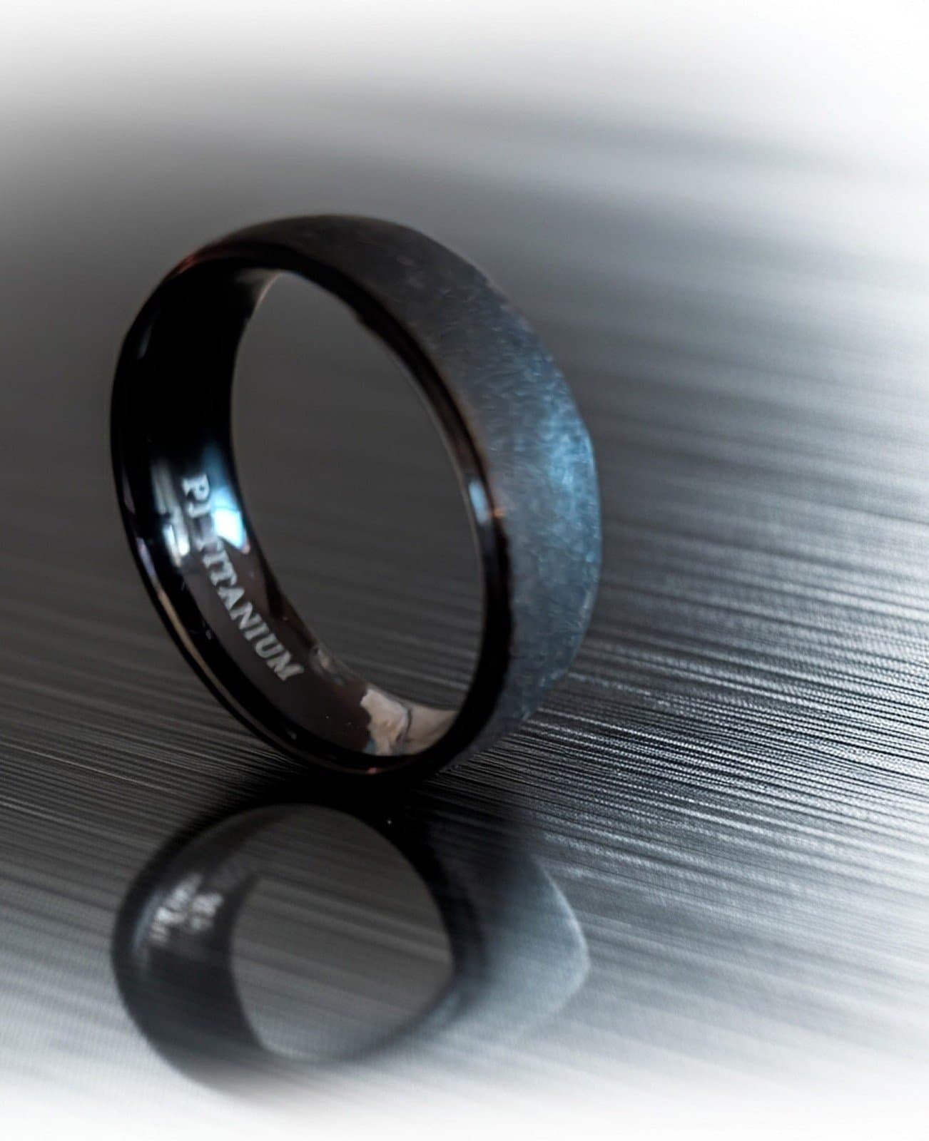 PJ titanium sandblasted men's size 11 and 1/2 black ring - Thumbnail 2