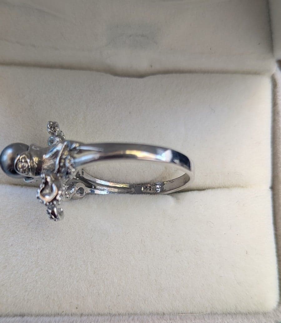 Vintage Inspired Sterling Silver Octopus Ring - Thumbnail 2