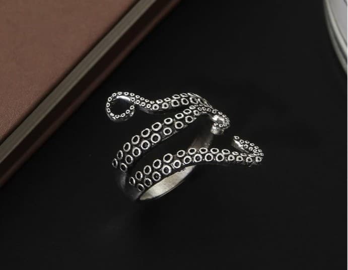 Octopus Wraparound Ring sterling silver size for men or women - Image 1