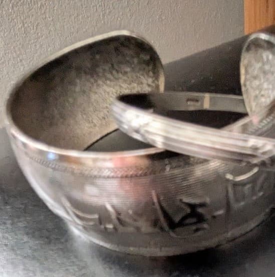 1 Vintage - Mid Century Sterling Silver Cuff Bracelet w/ Intricate Design - Image 1