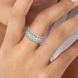 Sterling silver lucky clover band ring size 7 & 9 - Thumbnail 3