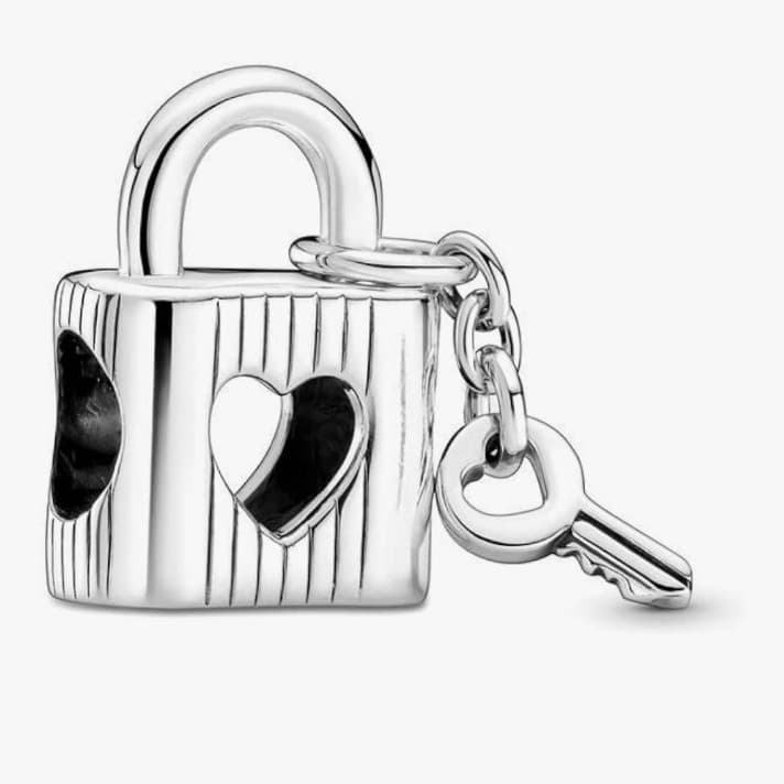 Sterling silver 925 padlock with key perfect Valentine's Day Gift - Thumbnail 2