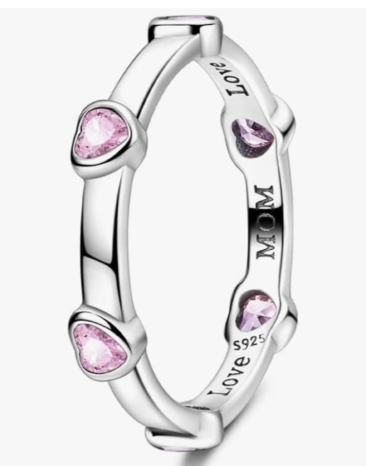 Get your daughter a Valentine's 925 Glitter Pink Heart Ring 7/8 comes w/ giftbag - Image 1