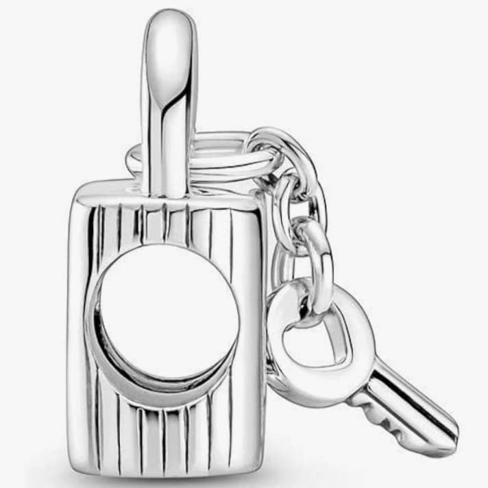 Sterling silver 925 padlock with key perfect Valentine's Day Gift - Thumbnail 4