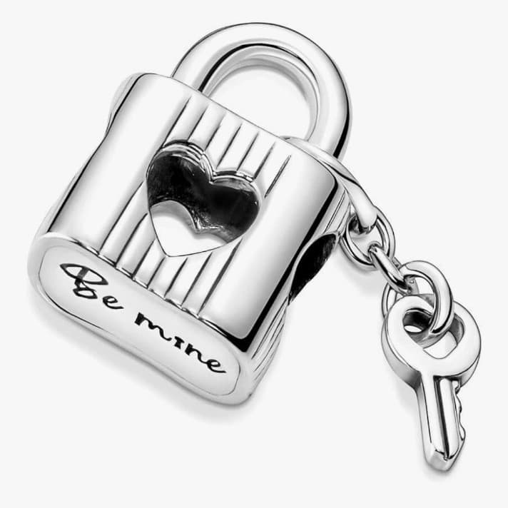Sterling silver 925 padlock with key perfect Valentine's Day Gift - Thumbnail 5