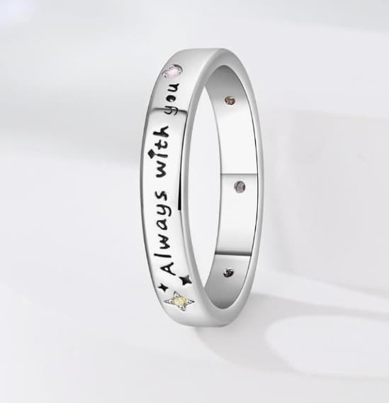 Give your Valentine a Sterling silver With you Ring size 8 - Thumbnail 2