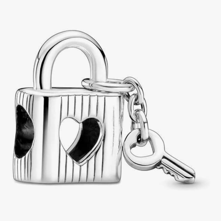 Sterling silver 925 padlock with key perfect Valentine's Day Gift - Thumbnail 6