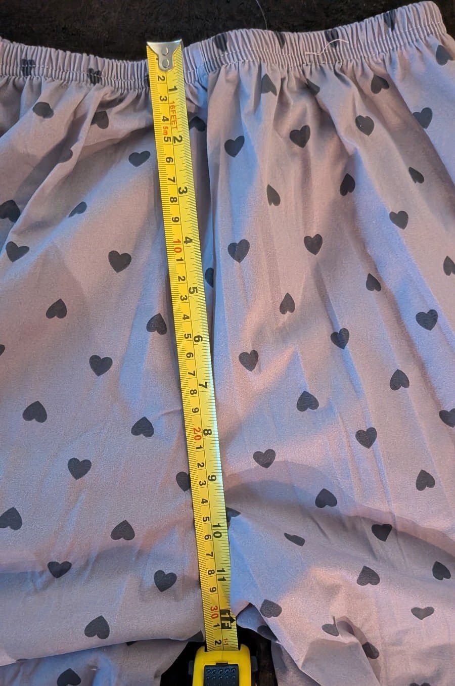 Cotton Flannel Valentine's Pajamas Light Purple With Dark Purple Hearts size XL - Thumbnail 9