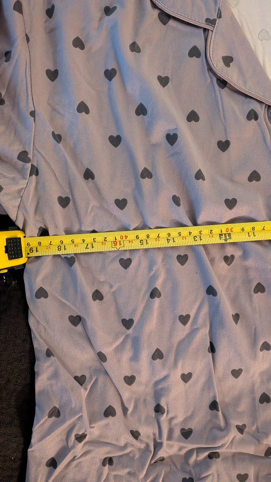 Cotton Flannel Valentine's Pajamas Light Purple With Dark Purple Hearts size XL - Thumbnail 5