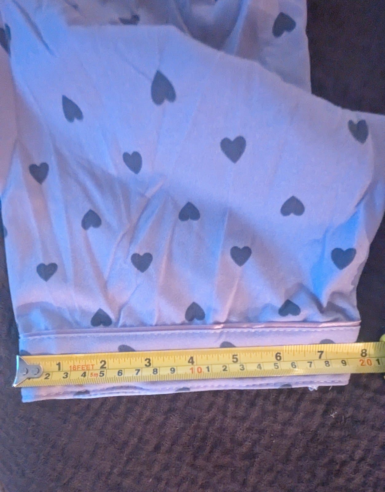 Cotton Flannel Valentine's Pajamas Light Purple With Dark Purple Hearts size XL - Thumbnail 10