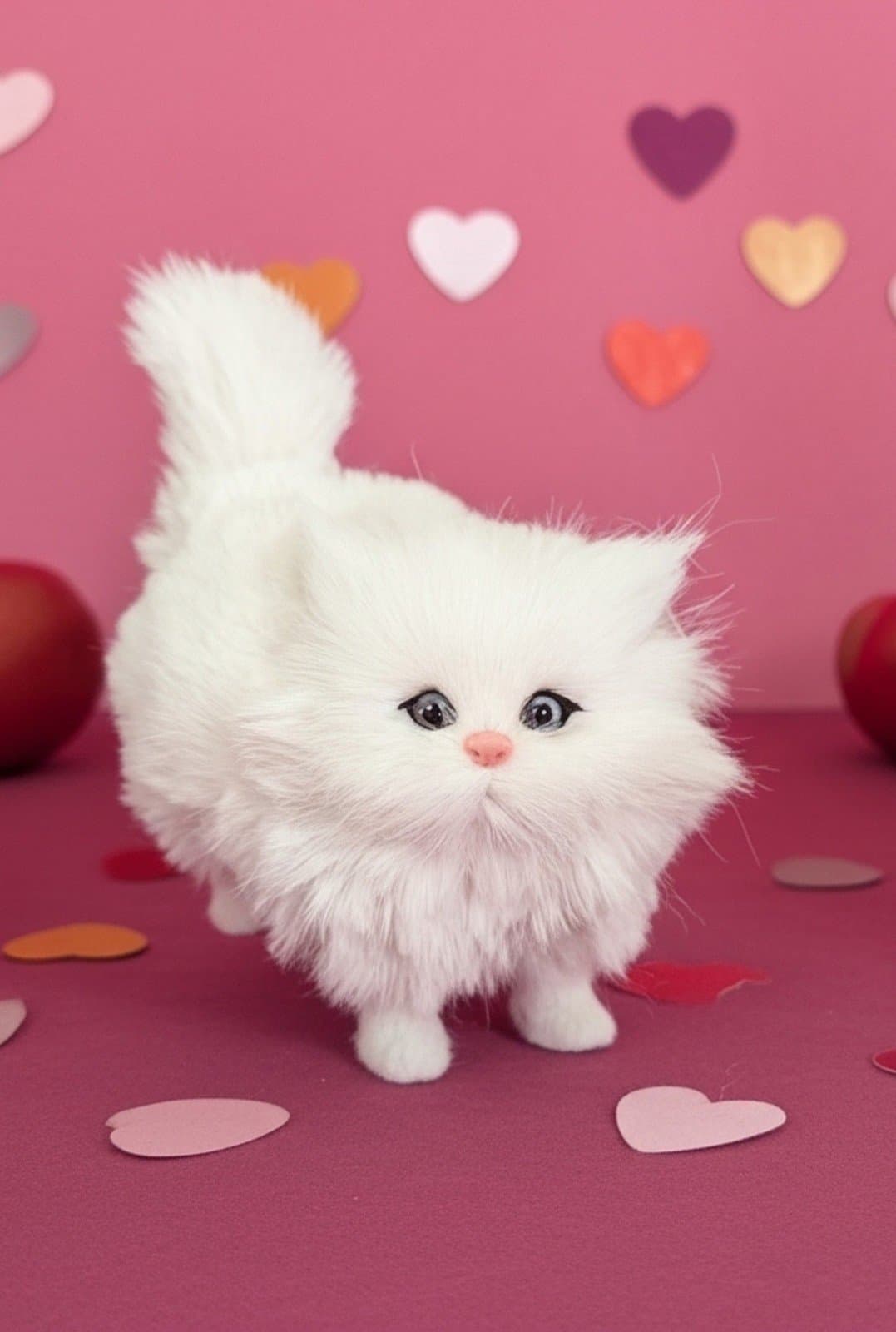 Cute, soft & realistic white furry cat with blue eyes - Thumbnail 3