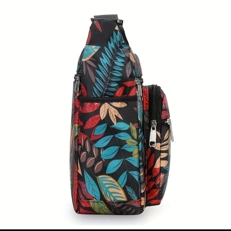 Sporto Red and Blue Shoulder Bag with Vibrant Leaf ! - Thumbnail 2
