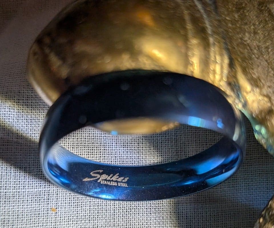 Spikes Stainless Steel Blue Ring - Image 1