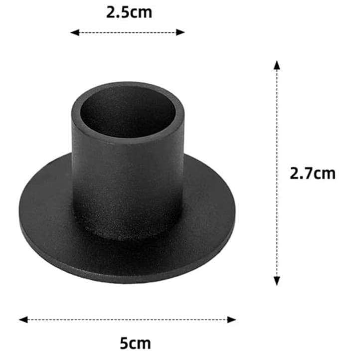 4 pack of black iron candlestick holders - Thumbnail 2
