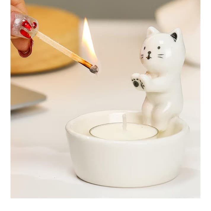 The most adorable KITTEN candlestick holder ever ! - Thumbnail 6