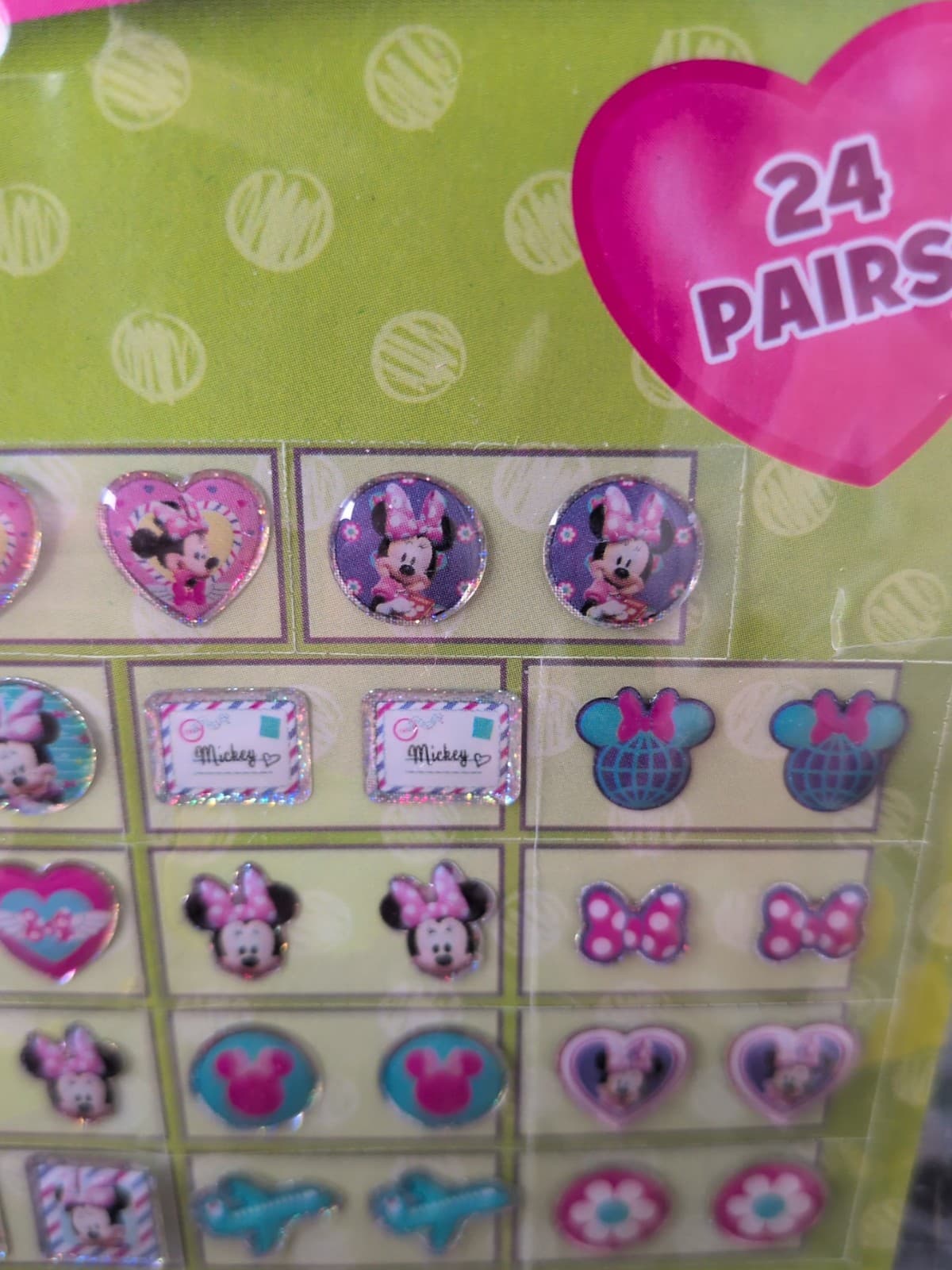 Bulk Disney Earring sticker set of 5 packages 24 pairs per package - Thumbnail 5