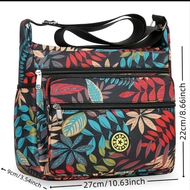 Sporto Red and Blue Shoulder Bag with Vibrant Leaf ! - Thumbnail 6