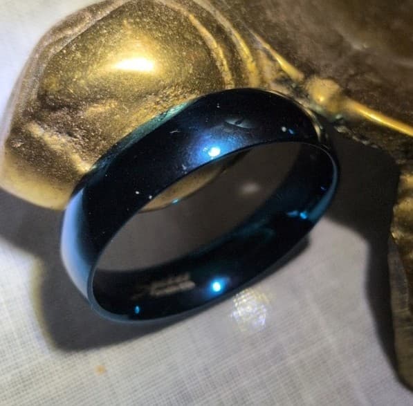 Spikes Stainless Steel Blue Ring - Thumbnail 5