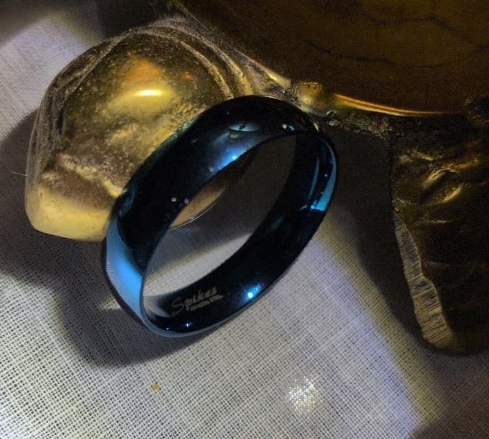 Spikes Stainless Steel Blue Ring - Thumbnail 7