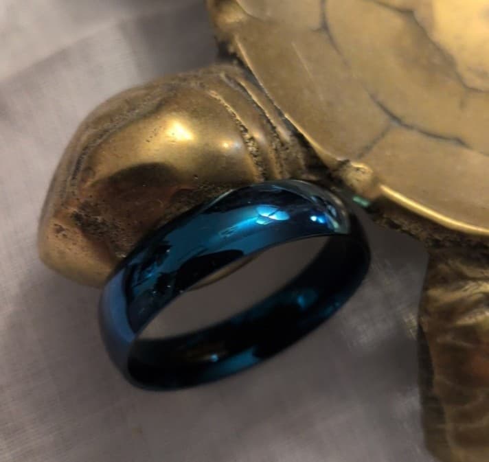 Spikes Stainless Steel Blue Ring - Thumbnail 6