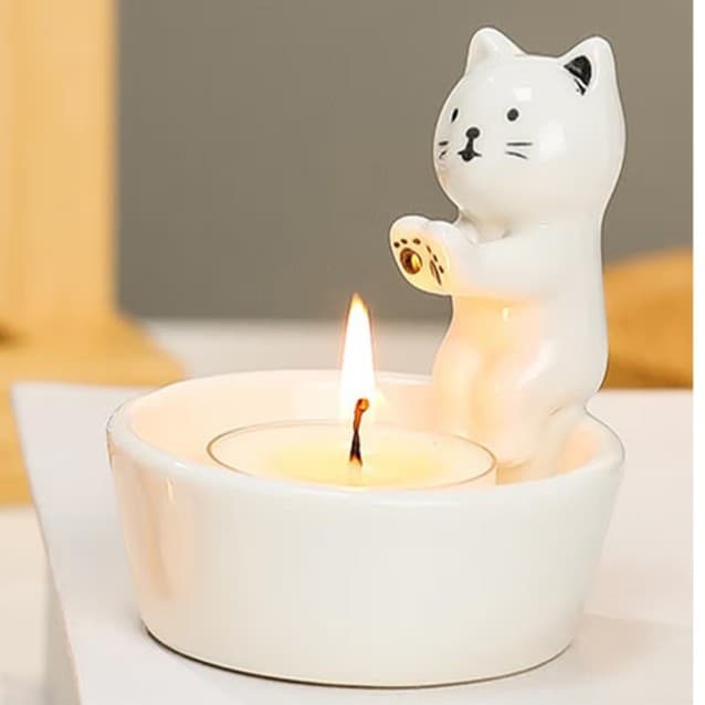 The most adorable KITTEN candlestick holder ever ! - Image 1