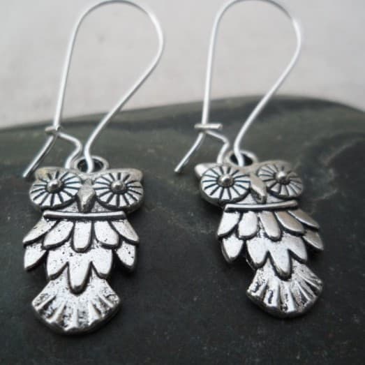 Boho style owl design earrings Nwt - Thumbnail 4