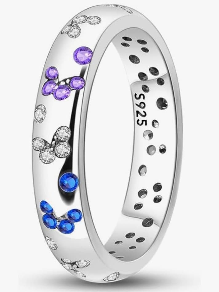 Sterling Silver Sparkling Butterfly Ring Size 6 & 8 - Image 1