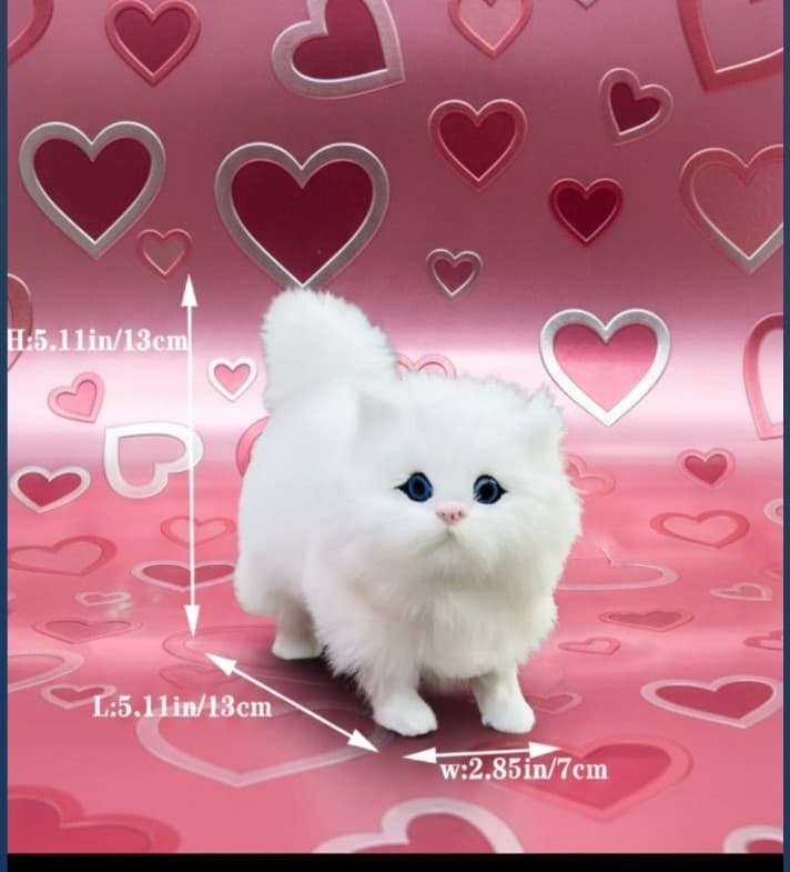 Cute, soft & realistic white furry cat with blue eyes - Thumbnail 12