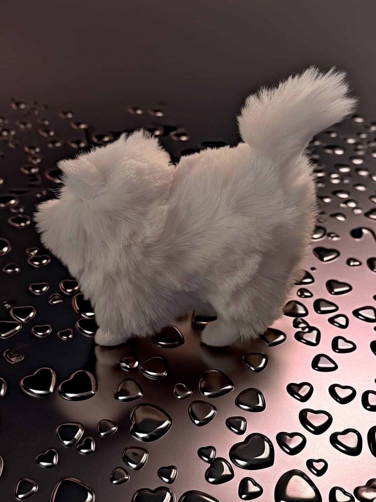 Cute, soft & realistic white furry cat with blue eyes - Thumbnail 8