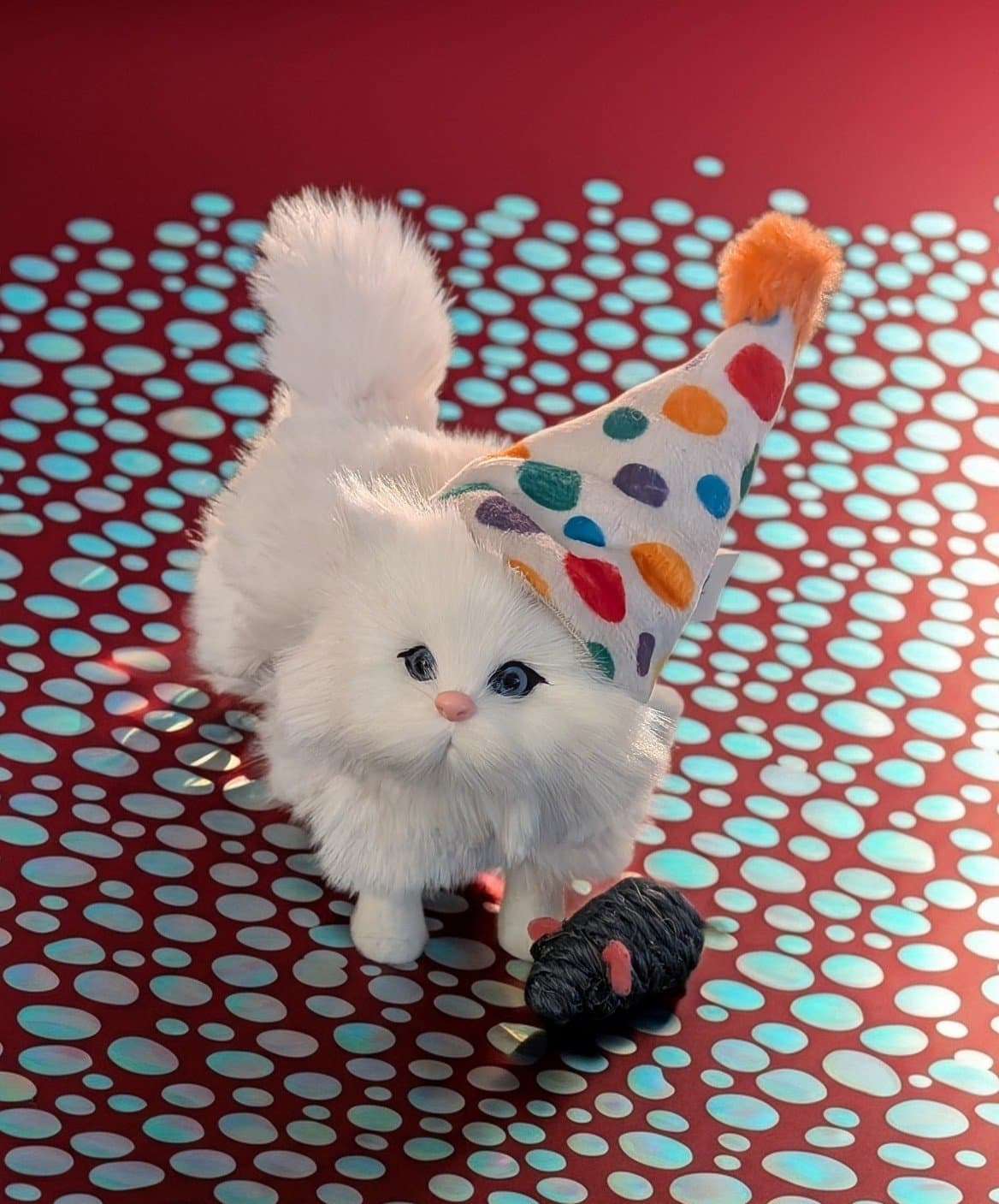 Cute, soft & realistic white furry cat with blue eyes - Thumbnail 6