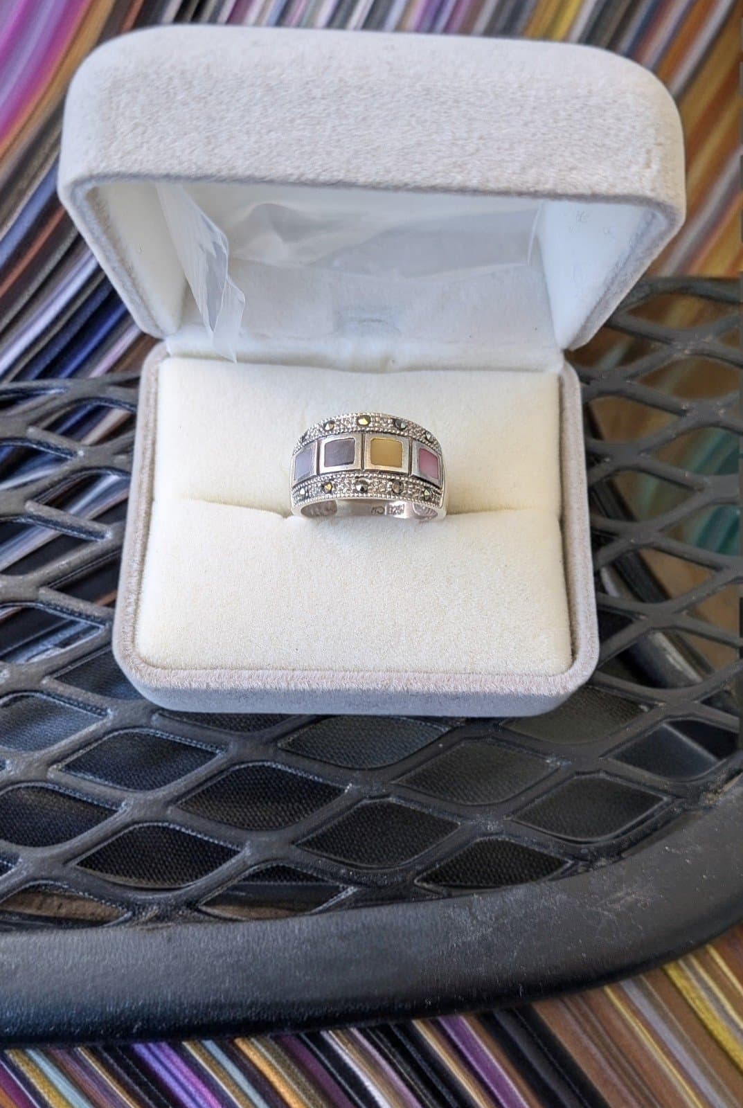 Vintage Sterling Silver With Colors Women's Ring - Image 1