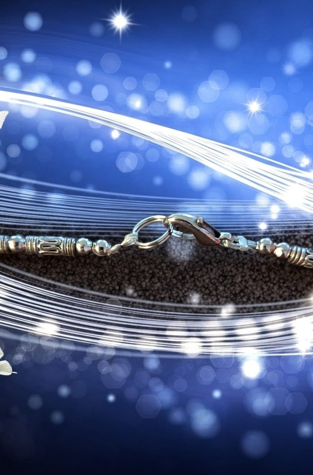 Blue and Silver Beaded Necklace and Bracelet Set Authenticity Made In Thailand - Thumbnail 10