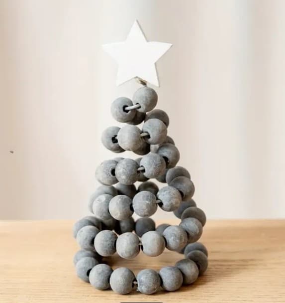 Luxury Artisan Beaded Christmas Tree Set - 5pc Modern Nordic Holiday Decor - Thumbnail 8