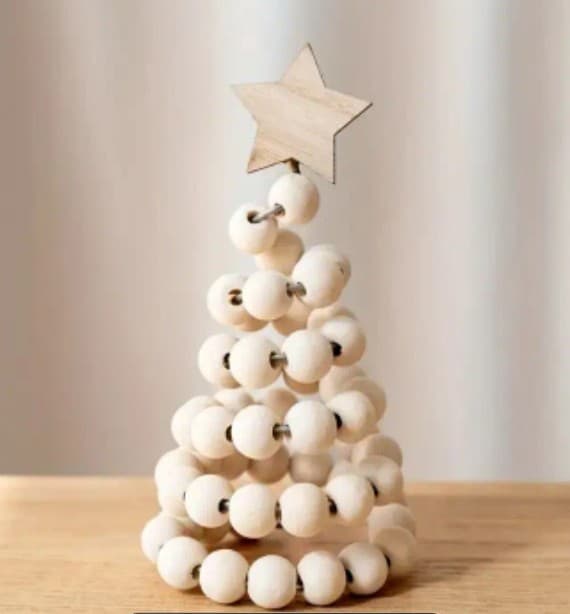 Luxury Artisan Beaded Christmas Tree Set - 5pc Modern Nordic Holiday Decor - Thumbnail 4