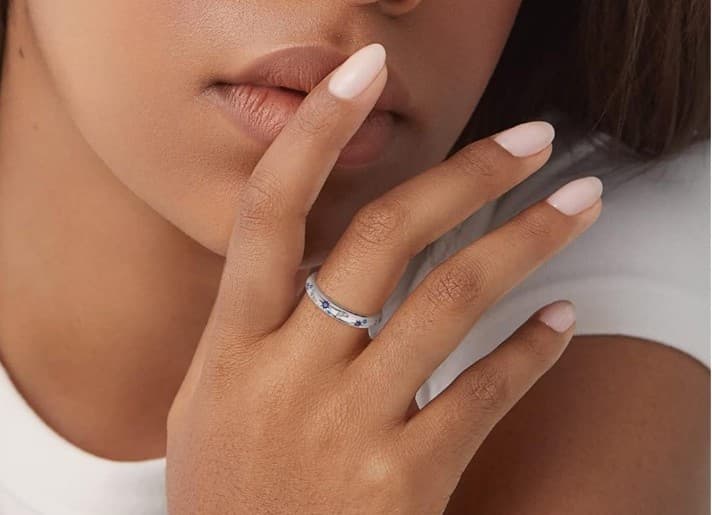 Sterling Silver & Blue Starlight Ring Ring Size Available In 4 5 6 7 8 9 & 10 - Thumbnail 5