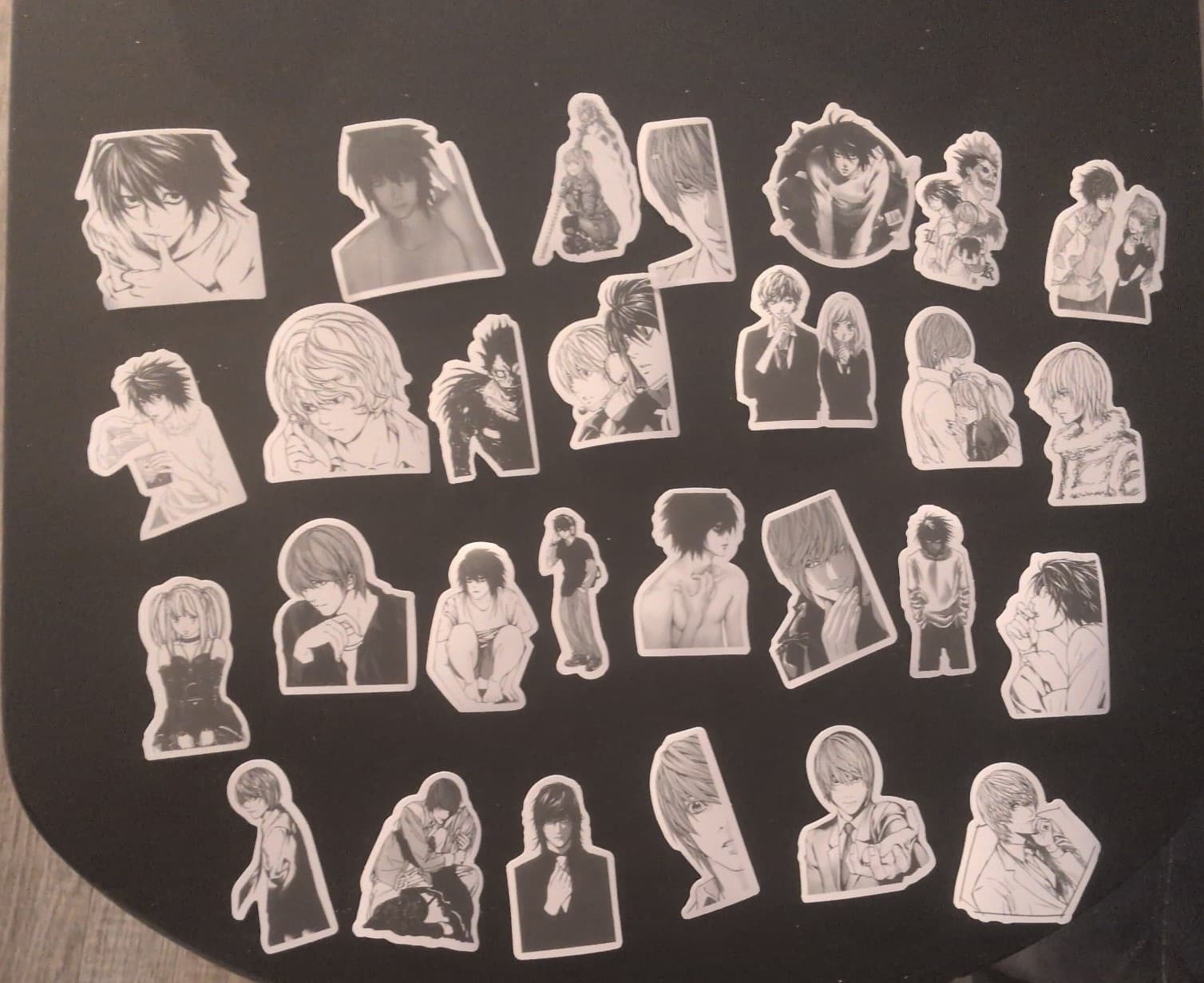 28 black and white anime stickers - Image 1