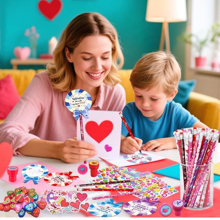 260Pcs Valentines Day Gifts for Kids Classroom Valentines Day Goodie Bag Stuffer - Thumbnail 6